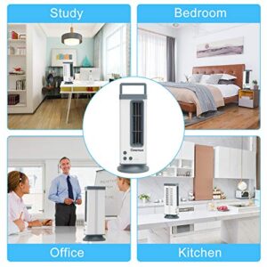 Tower Fan Small, 80°Oscillating Tower Fan Mini Tower Fans for Bedroom,13.5 Inch, Large Airflow Tower Fans for Home and Office, Portable Tower Fan with Metal Shell, 3 Timers, 2 Speed Settings