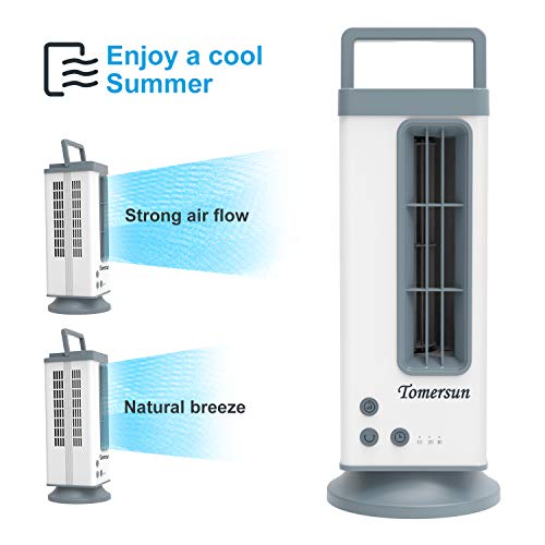 Tower Fan Small, 80°Oscillating Tower Fan Mini Tower Fans for Bedroom,13.5 Inch, Large Airflow Tower Fans for Home and Office, Portable Tower Fan with Metal Shell, 3 Timers, 2 Speed Settings