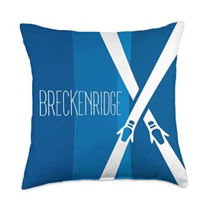 breckenridge colorado home decor skiing gifts breckenridge colorado ski throw pillow, 18x18, multicolor