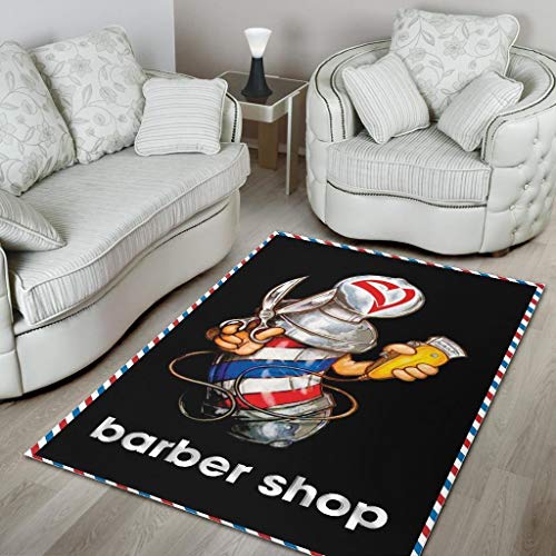 Barber Pole Barber Shop Rug Black Area Rug for Living Dinning Room Bedroom Kitchen, Nursery Rug Floor Carpet Yoga Mat