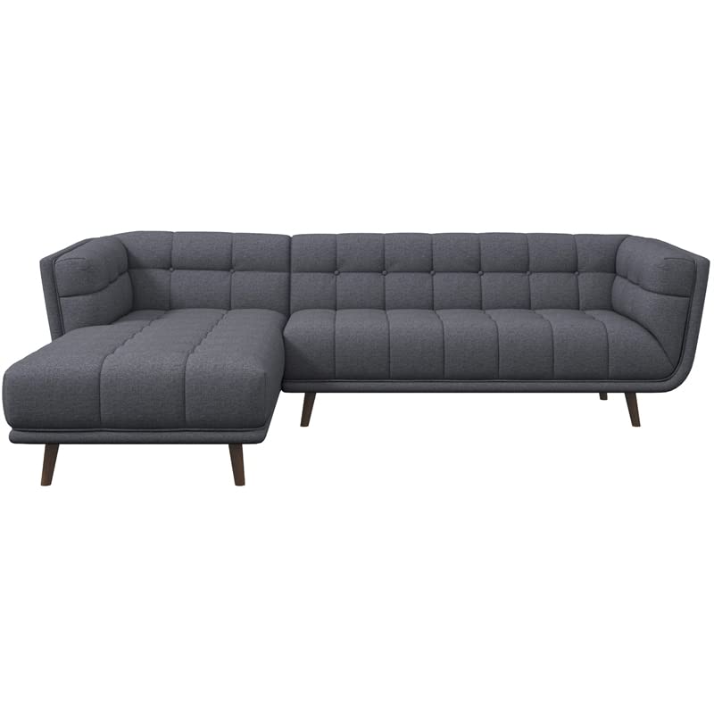 ASHCROFT Allen Grey Fabric Modern Living Room Corner Sectional Sofa