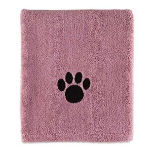bone dry pet grooming towel collection absorbent microfiber x-large, 41x23.5", embroidered rose