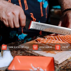 BOLEXINO 12 Inch Carving Slicing Knife, Ultra Sharp Premium Ham Slicer knife, Great for Slicing Roasts, Meats, Fruits and Vegetables (12" carving knife)