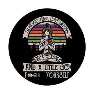 I'm Mostly Peace Love And Light Yoga Tattooed PopSockets Swappable PopGrip