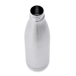 Amazon Basics 0.5L / 16.9 Fl. Oz. Stainless Steel Sport Water Bottle with Vacuum Sealed, Leak-Proof Lid