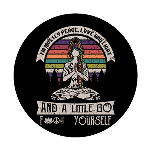 I'm Mostly Peace Love And Light Yoga Tattooed PopSockets Swappable PopGrip