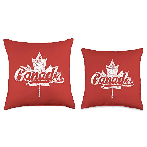 Canada Gifts & Apparel Co. Canada Retro Vintage Proud Canadian Flag Maple Leaf Throw Pillow, 16x16, Multicolor