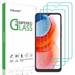 beukei (3 pack) compatible for motorola moto g play (2021) screen protector tempered glass, touch sensitive,case friendly, 9h hardness