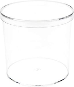 pioneer plastics 115c clear cylinder plastic container, 3.375" w x 3.125" h, pack of 12