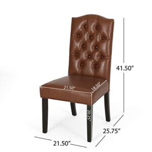 Christopher Knight Home Harriet Dining Chair Sets, Cognac Brown + Dark Brown