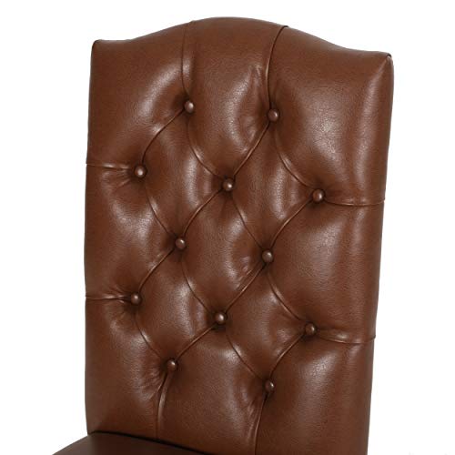 Christopher Knight Home Harriet Dining Chair Sets, Cognac Brown + Dark Brown