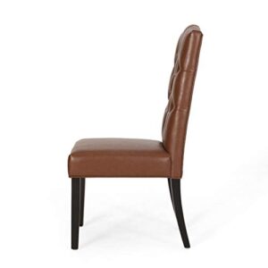 Christopher Knight Home Harriet Dining Chair Sets, Cognac Brown + Dark Brown