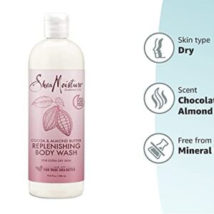 SheaMoisture Body Wash Extra Dry Skin Replenishing Cocoa Almond Cruelty Free Body Wash Made with Fair Trade Shea Butter 19.8 oz