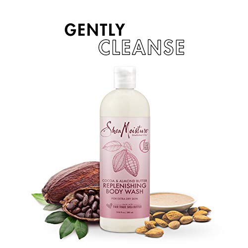 SheaMoisture Body Wash Extra Dry Skin Replenishing Cocoa Almond Cruelty Free Body Wash Made with Fair Trade Shea Butter 19.8 oz