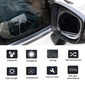 Car Rearview Mirror Film, 2pcs Rainproof Waterproof Mirror Film Anti Fog Protective Film Rain Shield Oval 5.9 x 7.9in Nano Car Film