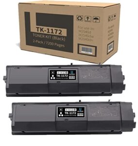compatible tk1172 tk-1172 toner cartridge replacement for kyocera m2540d m2540dw(1102ry2us0) m2040dn(1102s33nl0) toner kit printer（2-pack, black） by aqink