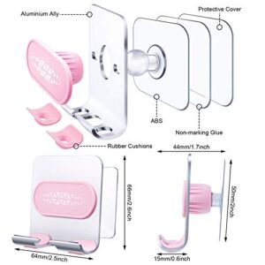 Weewooday 3 Pieces Wall Phone Holders Adjustable Waterproof Shower Phone Stand Universal Aluminum Cell Phone Holder for Most Smartphones and Tablets in Bed Bathroom Kitchen