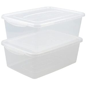 easymanie plastic latching box, multi-purpose 16 quart clear storage bin, 2 packs