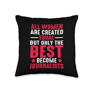 apparel and gifts for journalist women journalist quote journalism gift throw pillow, 16x16, multicolor