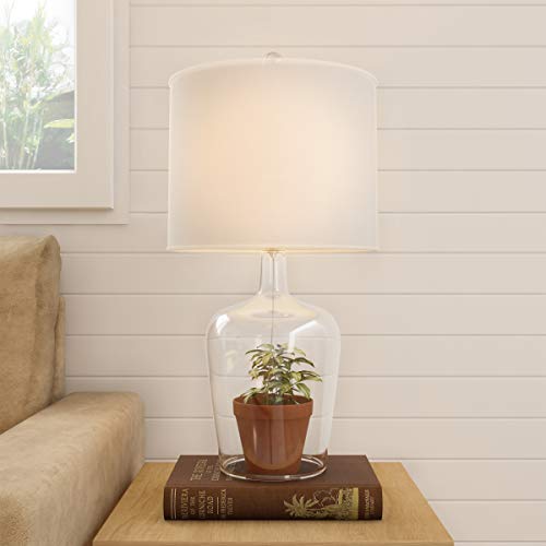 Lavish Home Table Lamps – Set of 2 Cloche Style Glass Modern Farmhouse Lighting for Living Room, Bedroom or Office – Energy Efficient LED