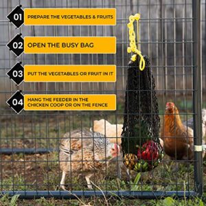 Texas Haynet - Chicken Feeder Busy Bag - American Made Nylon Hanging Feeder Bag - Great for Fresh Treats - Easily Holds with 1" Holes