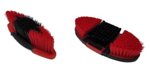 Premium Horse Grooming Kit | 9 Piece Durable Hair groomer Brush Set. Perfect Horse Gift For Beginners or Professional (Red)