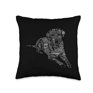 silver dog trading co. black labrador retriever gift yellow chocolate lab calligram throw pillow, 16x16, multicolor