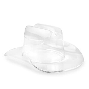 huang acrylic large cowboy hat | perfect for home decor or chip and dip serving bowl | used for decor, dinning, serving, hosting | durable construction, easy to clean premium acrylic clear