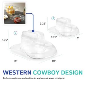 Huang Acrylic Large Cowboy Hat | Perfect for Home Decor or Chip and Dip Serving Bowl | Used for Decor, Dinning, Serving, Hosting | Durable Construction, Easy to Clean Premium Acrylic Clear