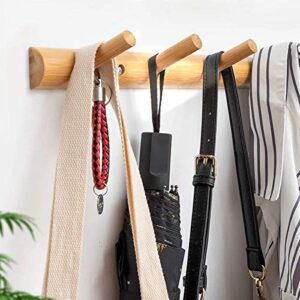 Moetron Modern Wall Mounted Coat and Hat Rack –4 Pegs, Beautiful Bamboo Wood Entryway Hanger with Screws - Wooden Bedroom and Bathroom Robe Towel Racks - Easy Assembly, Durable , Classic Design