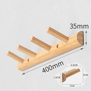 Moetron Modern Wall Mounted Coat and Hat Rack –4 Pegs, Beautiful Bamboo Wood Entryway Hanger with Screws - Wooden Bedroom and Bathroom Robe Towel Racks - Easy Assembly, Durable , Classic Design