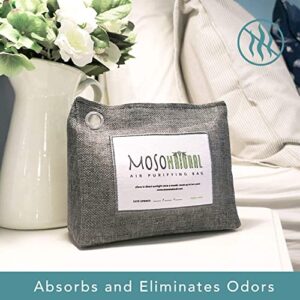 Moso Natural Air Purifying Bag 600g (2 Pack). A Scent Free Odor Eliminator for Kitchens, Bedrooms, Living Rooms, Pet Areas. Premium Moso Bamboo Charcoal Odor Absorber. Freestanding Design.