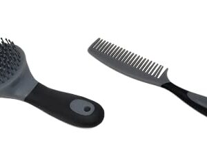 Premium Horse Grey Grooming Kit | 9 Piece Durable Hair groomer Brush Set