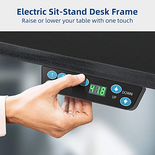 Thre'a Stand Up Desk Frame, Adjustable Standing Desk Base, Electric Standing Frame with Single Motor DIY Workstation with Memory Controller for Home and Office (Black)