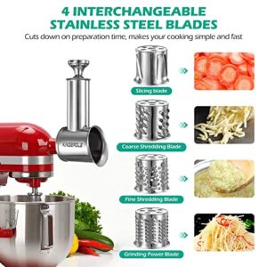 Stainless Steel Slicer Shredder Attachment for KitchenAid Mixer, Cheese Grater, Food Slicer for KitchenAid Mixer, Accessories for Kitchenaid
