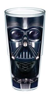 tervis made in usa double walled star wars insulated tumbler cup keeps drinks cold & hot, 24oz - no lid, darth vader