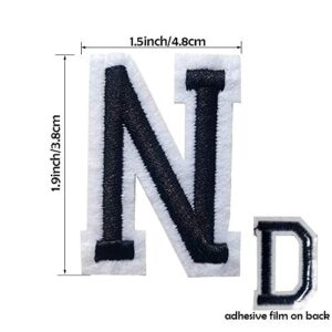 Iron on Letter Patches 52 Pieces,bfuee Letter Patches Alphabet Embroidered Patch A-Z,for Hats Shirts Jeans Bags Black