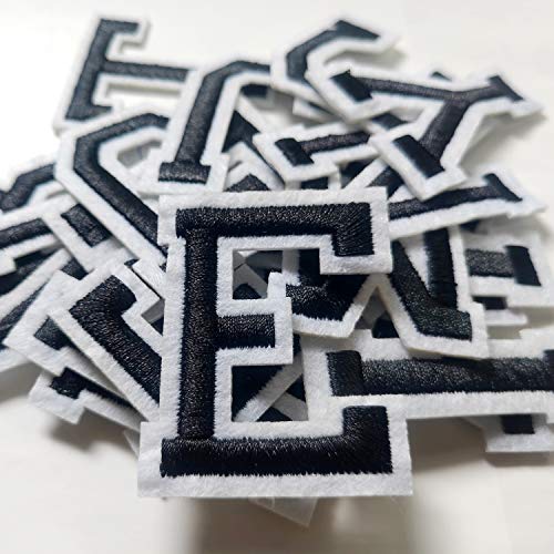 Iron on Letter Patches 52 Pieces,bfuee Letter Patches Alphabet Embroidered Patch A-Z,for Hats Shirts Jeans Bags Black