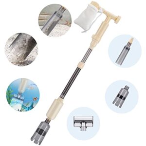 bedee Aquarium Vacuum Gravel Cleaner: Electric Fish Tank Gravel Cleaner 6 in 1 Automatic Siphon Vacuum Cleaner Kit Adjustable Water Flow for Washing Sand Water Changer Filter-Waterproof DC 12V Safer