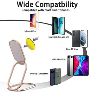 Vesmatity Cell Phone Ring Holder Finger Kickstand 360° Foldable Swivel Phone Stand Metal Back Ring Grip Foldable Ring Stand for Magnetic Car Mount iPhone and All Smart Phones(Rose Gold)