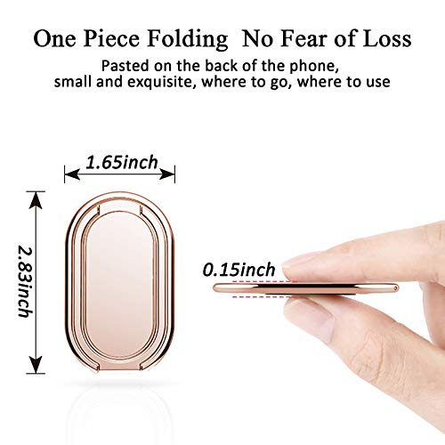 Vesmatity Cell Phone Ring Holder Finger Kickstand 360° Foldable Swivel Phone Stand Metal Back Ring Grip Foldable Ring Stand for Magnetic Car Mount iPhone and All Smart Phones(Rose Gold)