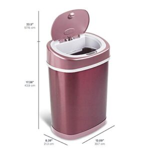 Nine Stars DZT-15-9BURG Trash Can, Small, Burgundy