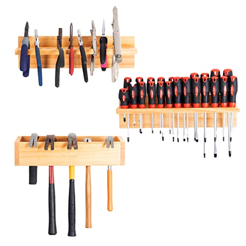 Iron Forge Tools Screwdriver Organizer, Hammer Holder and Pliers Rack - Wall Mount Workshop Hand Tool Organizers and Storage