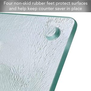 CounterArt Lightly Frosted 3mm Heat Tolerant Tempered Glass Cutting Board 15" x 12" Dishwasher Safe