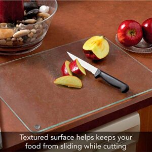 CounterArt Lightly Frosted 3mm Heat Tolerant Tempered Glass Cutting Board 15" x 12" Dishwasher Safe