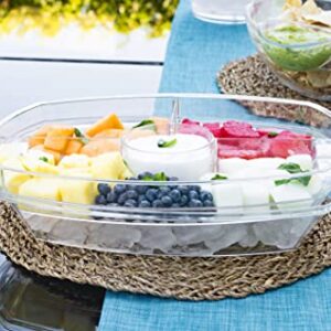 Summer at the Shore Divided Appetizer Serving Platter, Great for Picnics and Barbeques, Outdoor Hosting Party Planning Accessory, One Size, Clear (1567A6-AMZ)