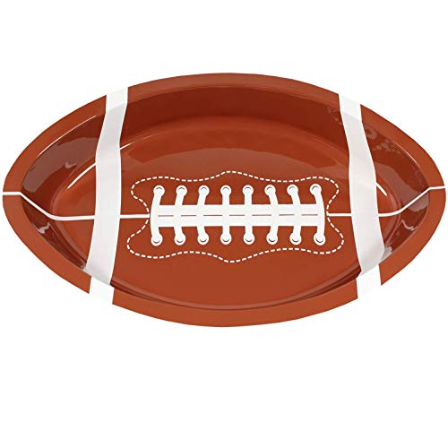 Anapoliz Football Serving Trays | 10 Pcs Plastic Football Snack Trays | Game Day Football Serveware | Tailgate Party Serving Platter | Football Party Decorations | Reusable Big Game Chip Trays