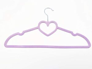 dotmall love shaped velvet, non-slip space saving suit hangers,strong and duralable jacket hangers,heavy duty clothes hanger purple- pack of 10
