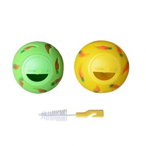 treat ball 2 in 1 .include brush.give your pet more fun and health. snack ball for small animals.rabbit treat ball.rabbit food ball.pet rat accessories.pet rat toys.forage toys.bunny toys,rabbit toys.