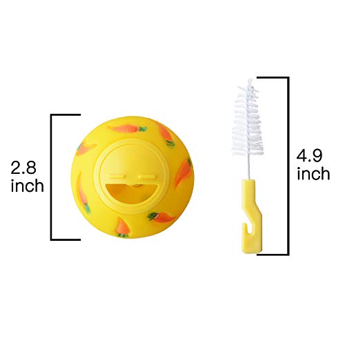 Treat Ball 2 in 1 .Include Brush.Give Your Pet More Fun and Health. Snack Ball for Small Animals.Rabbit Treat Ball.Rabbit Food Ball.Pet Rat Accessories.Pet Rat Toys.Forage Toys.Bunny Toys,Rabbit toys.